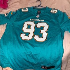 NFL Miami Dolphins Aqua Jersey with Number 93
